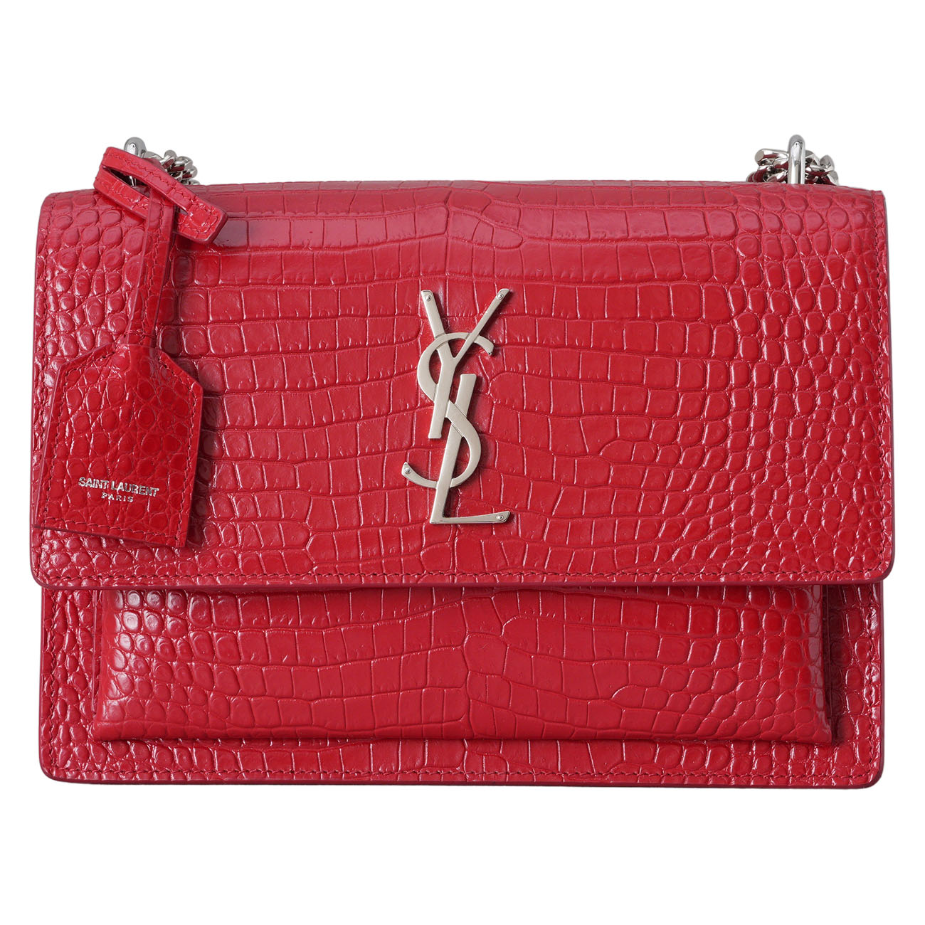 YVES SAINT LAURENT(USED)생로랑 442906 크로커 패턴 선셋백 미듐
